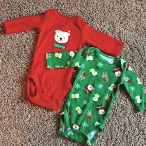 Carter's newborn Christmas long sleeve onesies